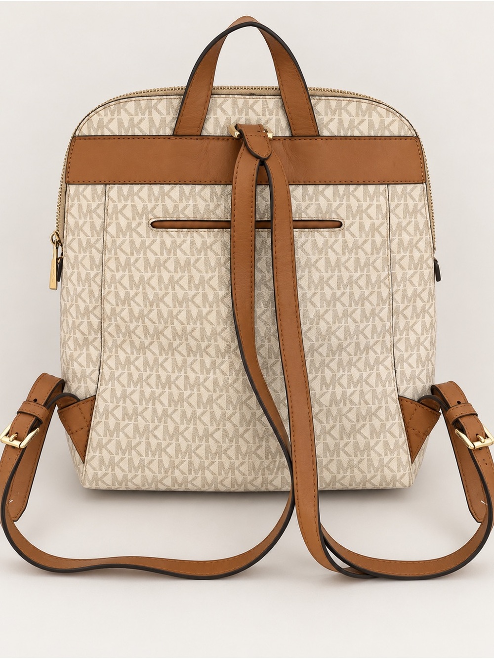 Michael Kors Cream and Tan Signature Backpack - Picture 2 of 6